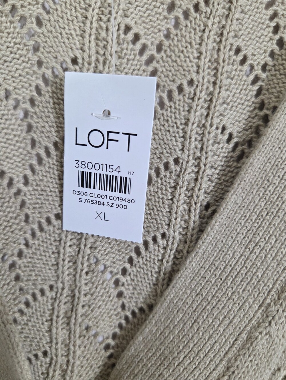 NWT LOFT Cardigan Sweater Lightweight Tan Beige V-neck Boho Size XL - Picture 6 of 10